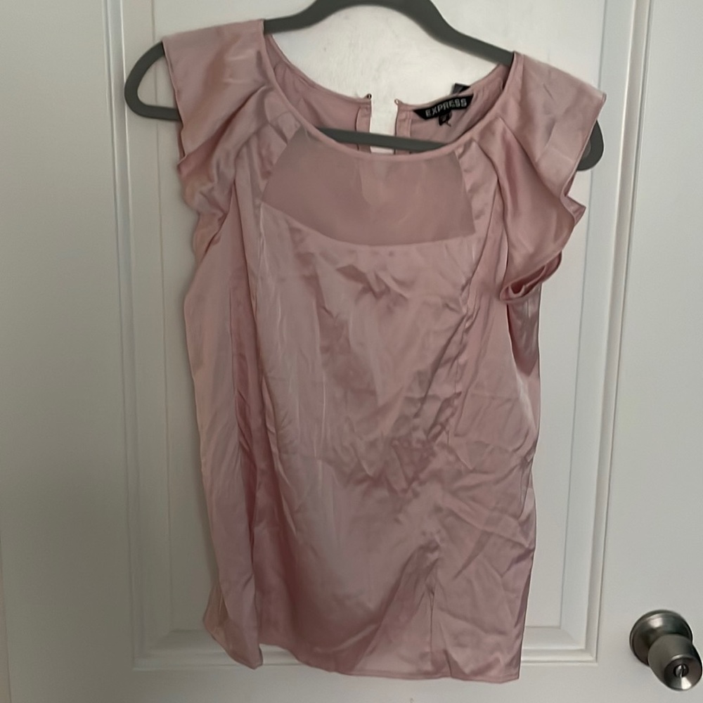 Pink satin top